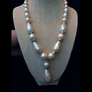 🥀VINTAGE Pearl & Rhinestone Necklace Choker🥀